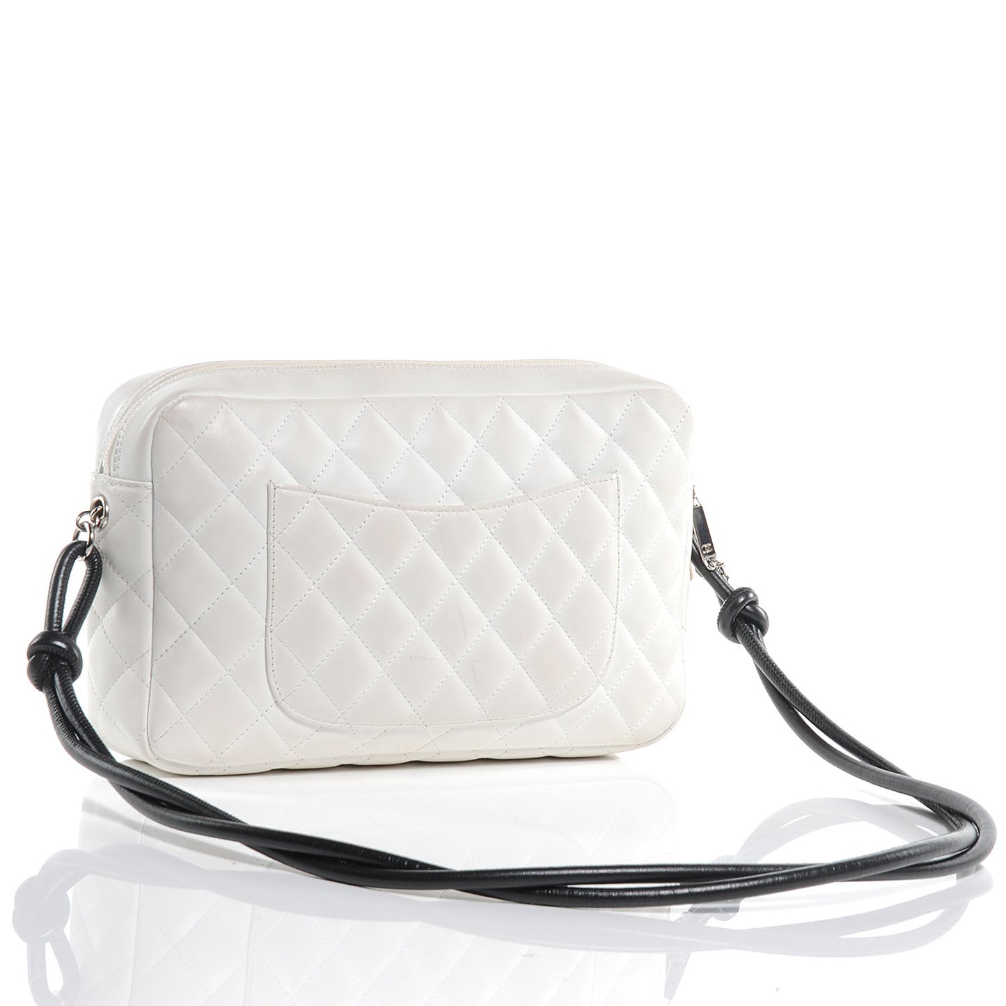 Calfskin Python Quilted Cambon Camera Case White
