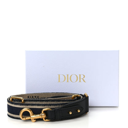 Christian Dior Canvas Embroidered Shoulder Strap Blue 5 of 5