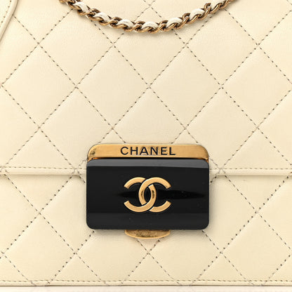 Chanel Sheepskin Quilted Beauty Lock Flap White 8 of 19