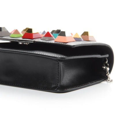 Fendi Vitello Liberty Studded Tube Wallet On Chain Black Multicolor 10 of 11