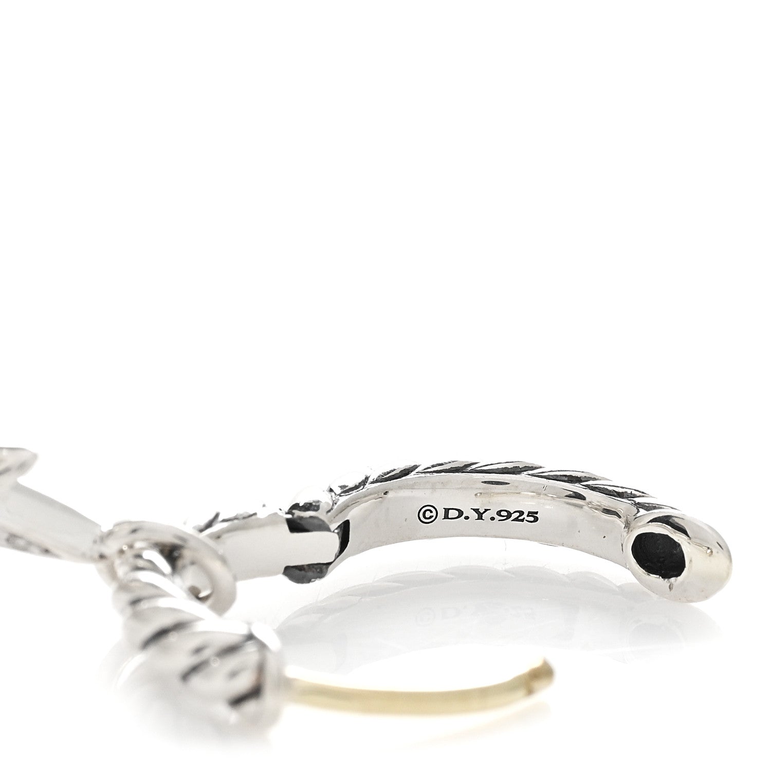 David Yurman Sterling Silver Northstar Drop Closed Hoop Earrings 4 of 4