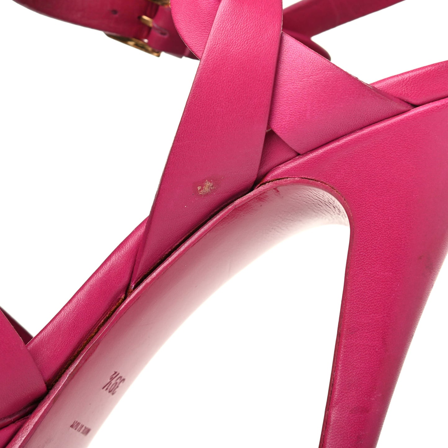 Calfskin Tribute 105 Platform Sandals 39.5 Fuchsia