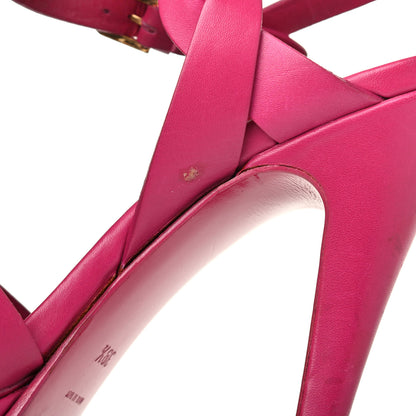Saint Laurent Calfskin Tribute 105 Platform Sandals 39.5 Fuchsia 18 of 28
