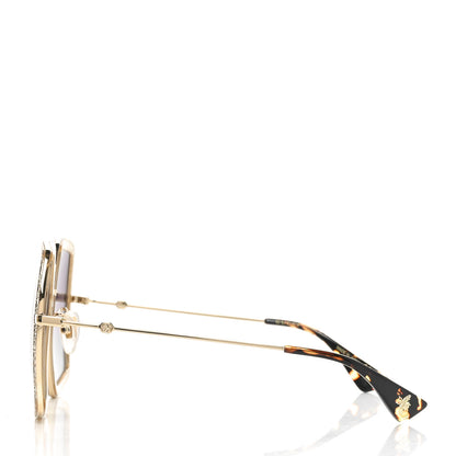 Gucci Glitter Acetate Oversize Square Frame Sunglasses GG0106S Gold 3 of 7