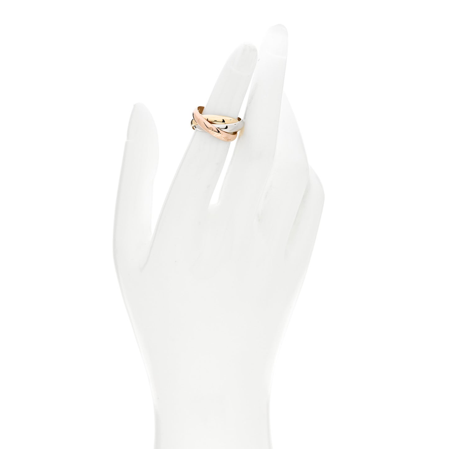 18K Pink Yellow White Gold Classic Les Must De Cartier Trinity Ring 51 5.75