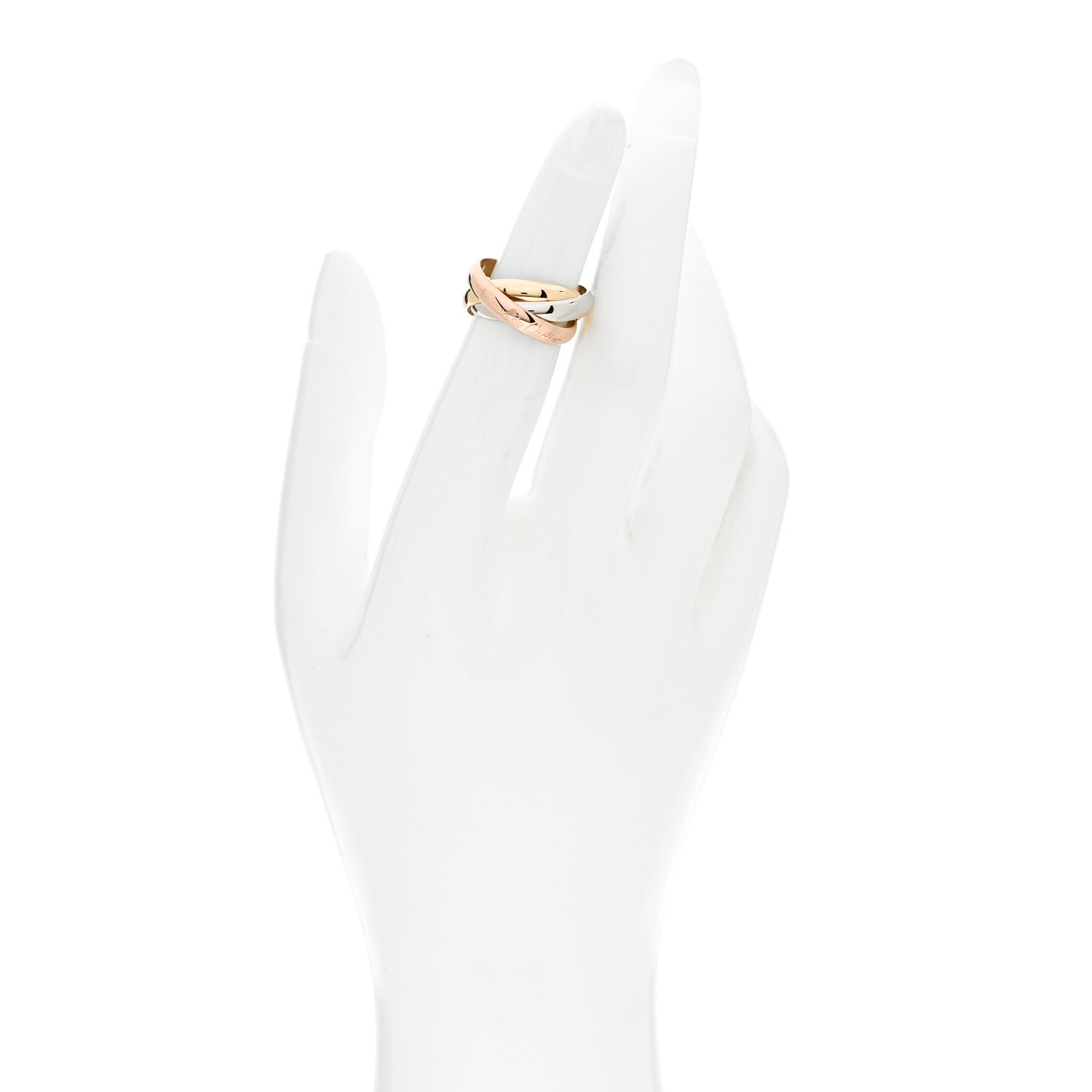 Cartier 18K Pink Yellow White Gold Classic Les Must De Cartier Trinity Ring 51 5.75 2 of 5