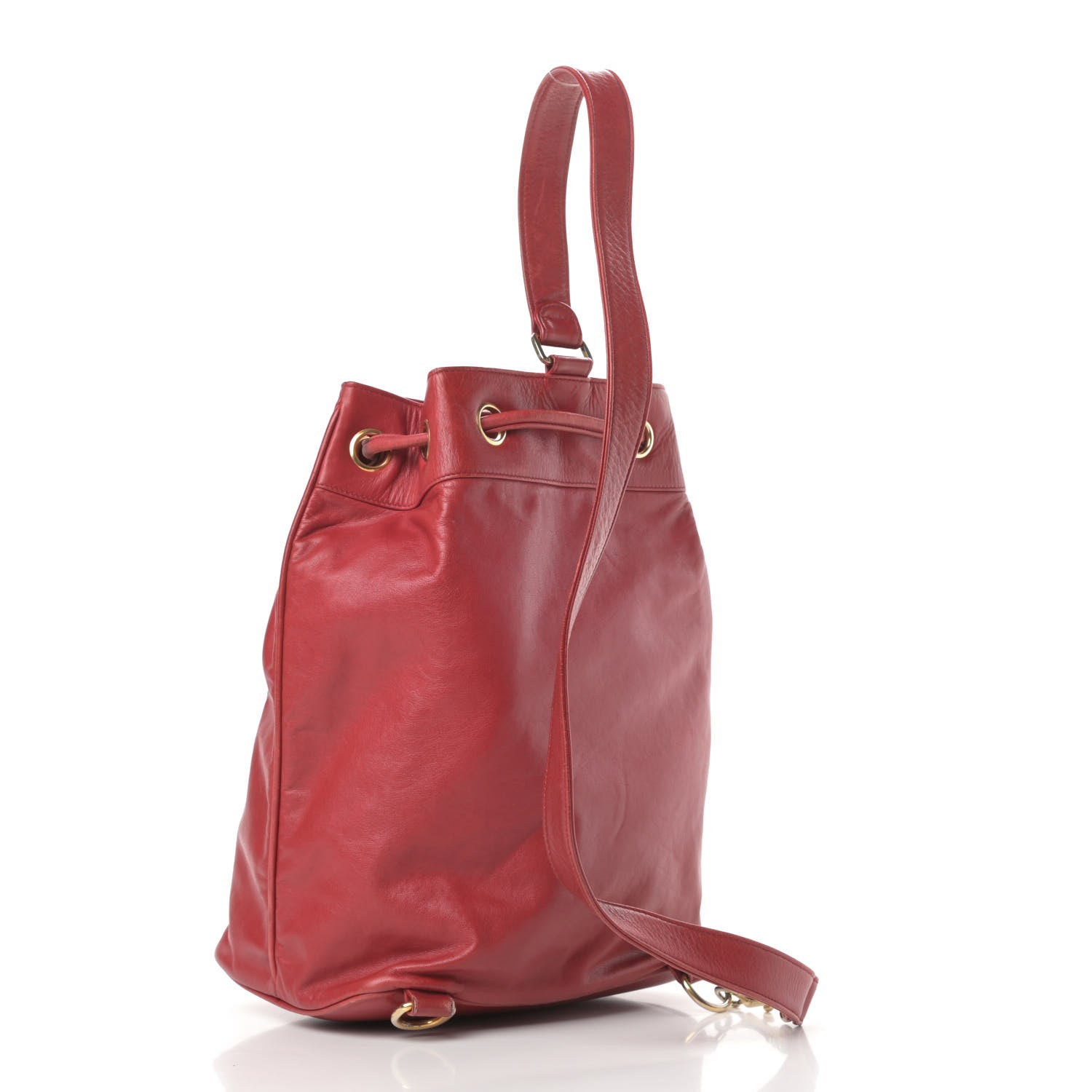 Chanel Lambskin CC Drawstring Backpack Red 4 of 18