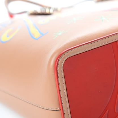 Christian Louboutin Calfskin Loubitag Spikes Small East West Cabata Tote Nude 10 of 16