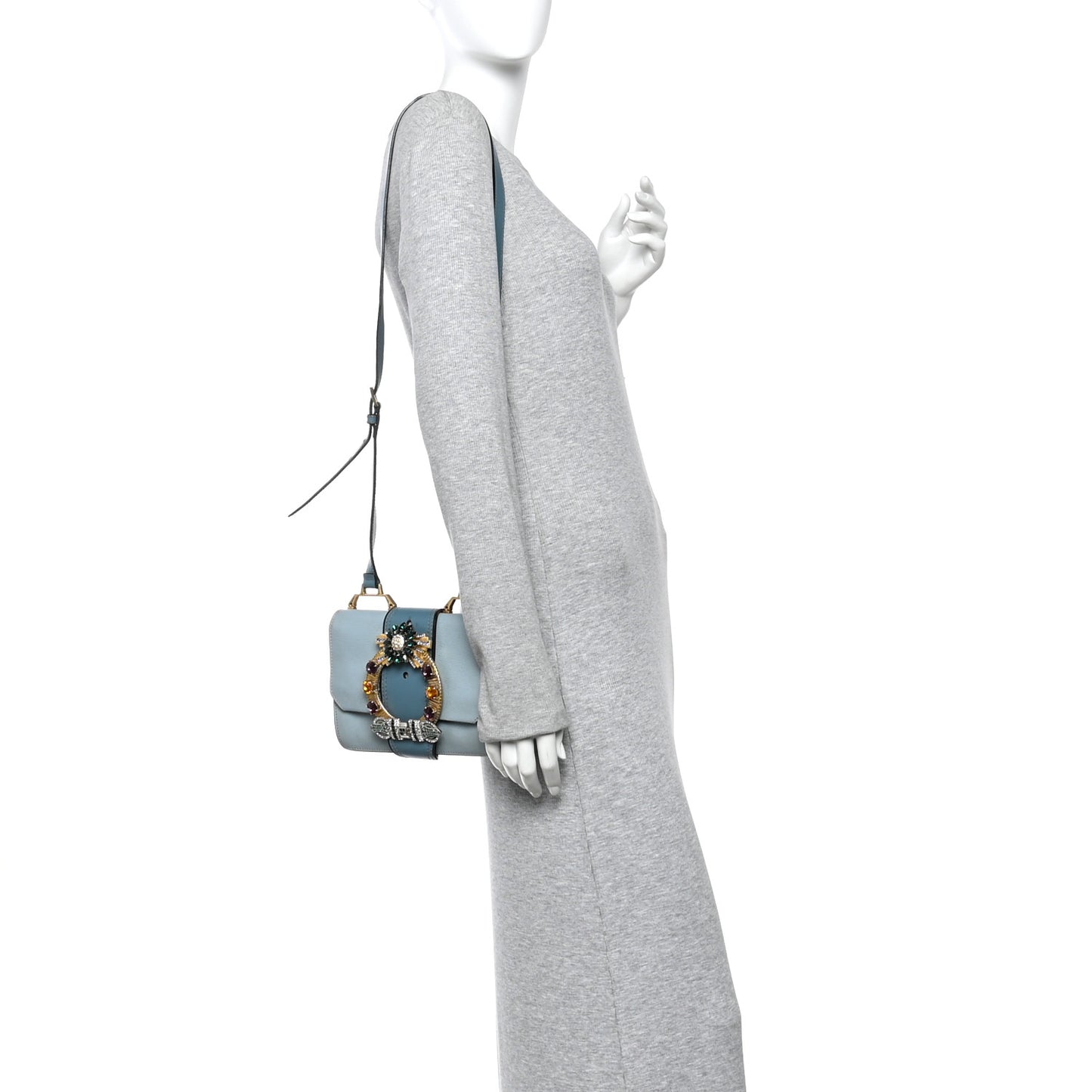 Goatskin Madras Soft Calf Crystal Embellished Shoulder Bag Astrale
