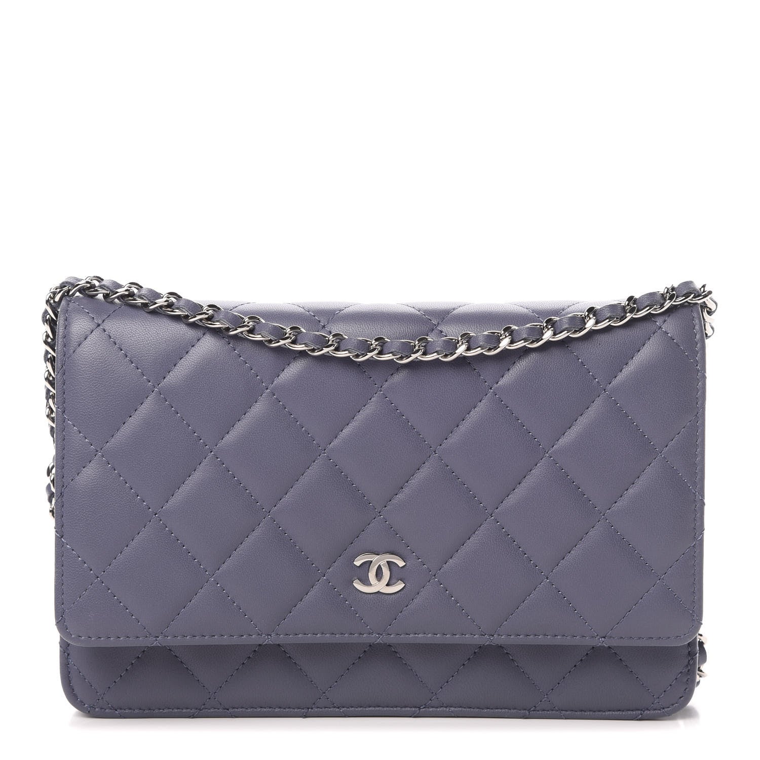 Chanel Lambskin Quilted Wallet On Chain WOC Purple 1 of 14