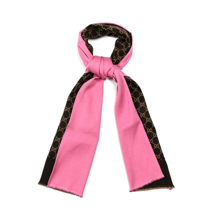 Gucci Wool Silk GG Monogram Ripon Simple Scarf Roseate 1 of 5