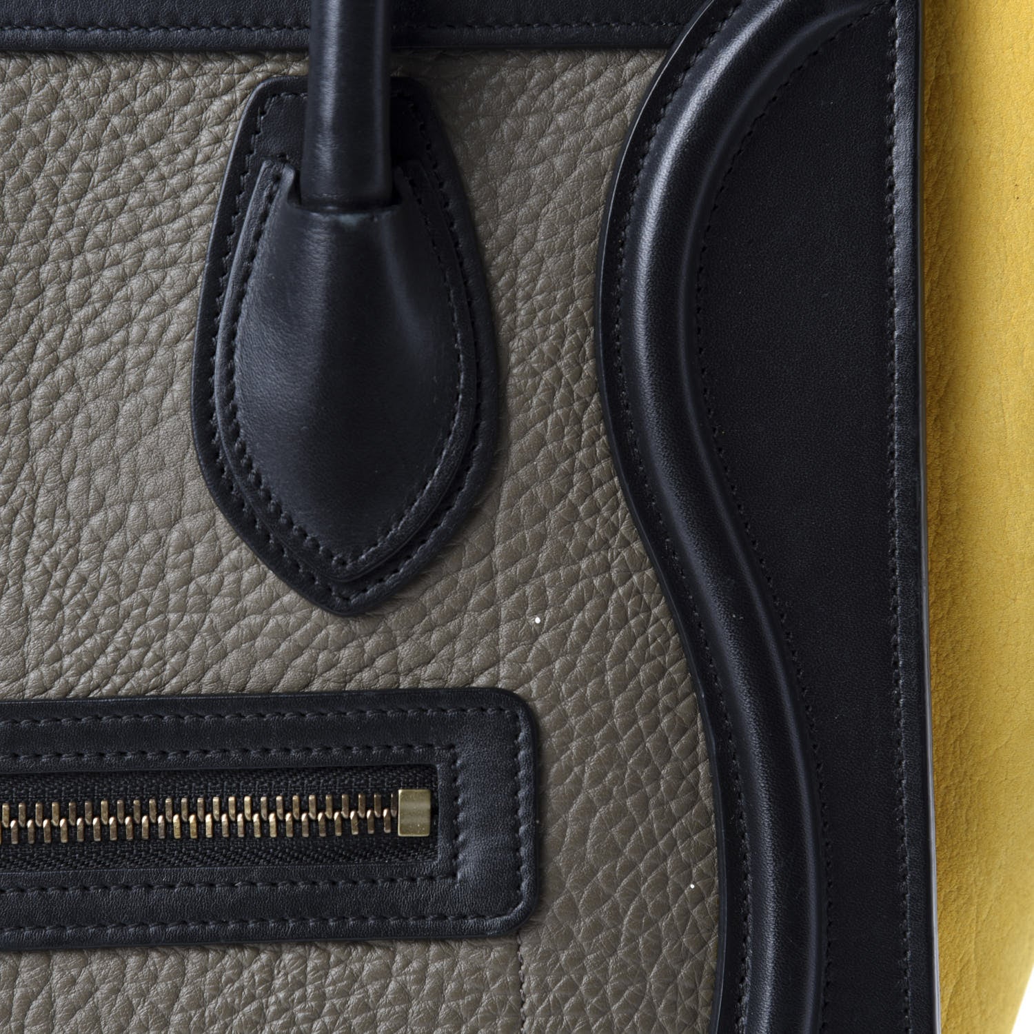 Celine Bullhide Calfskin Nubuck Micro Tri-Color Luggage Amber 10 of 13