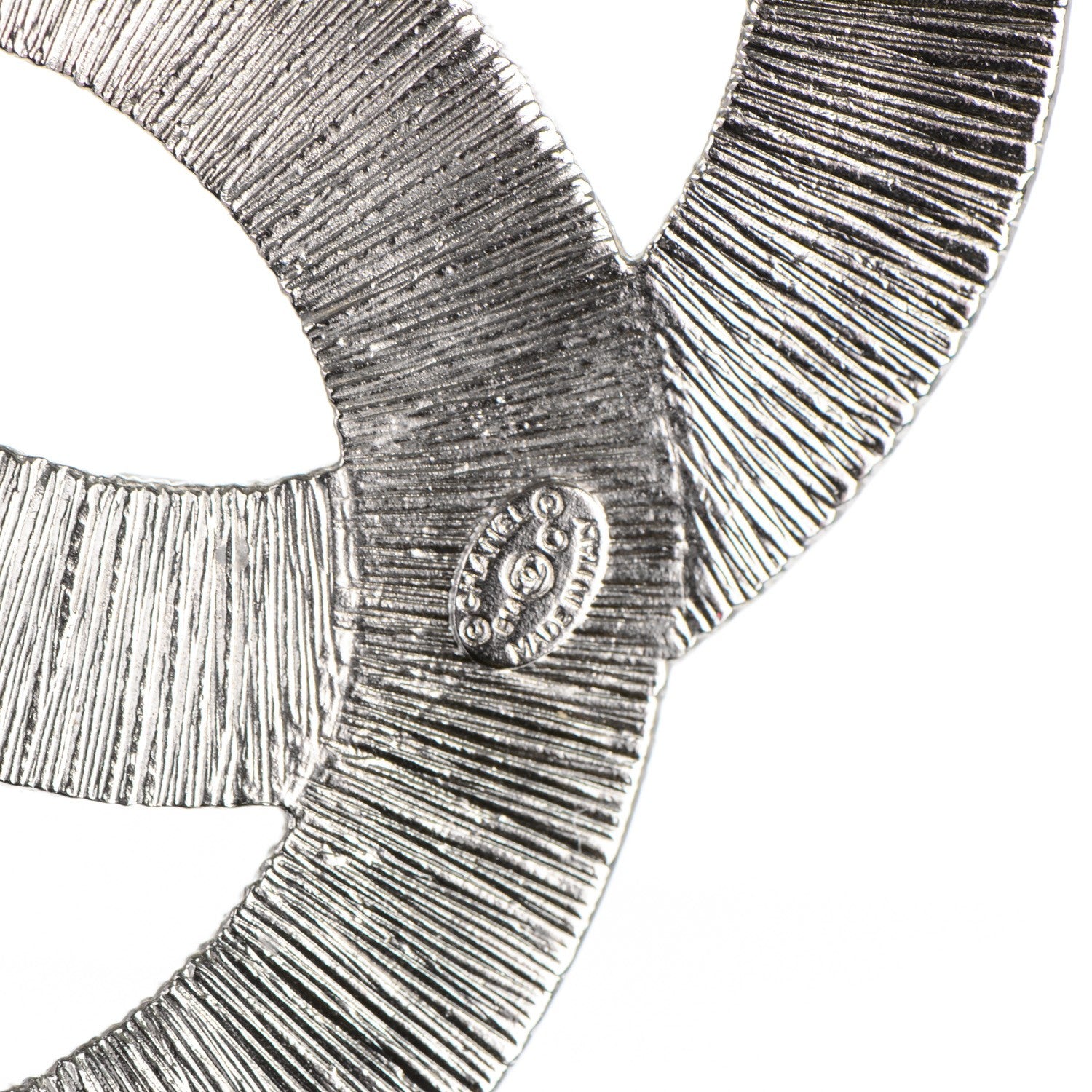 Chanel Baguette Crystal CC Brooch Silver 4 of 4