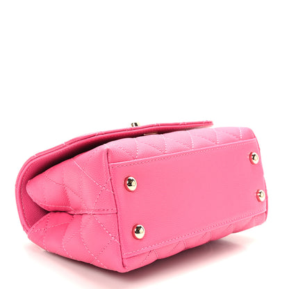 Chanel Caviar Quilted Extra Mini Coco Handle Flap Rose 4 of 9