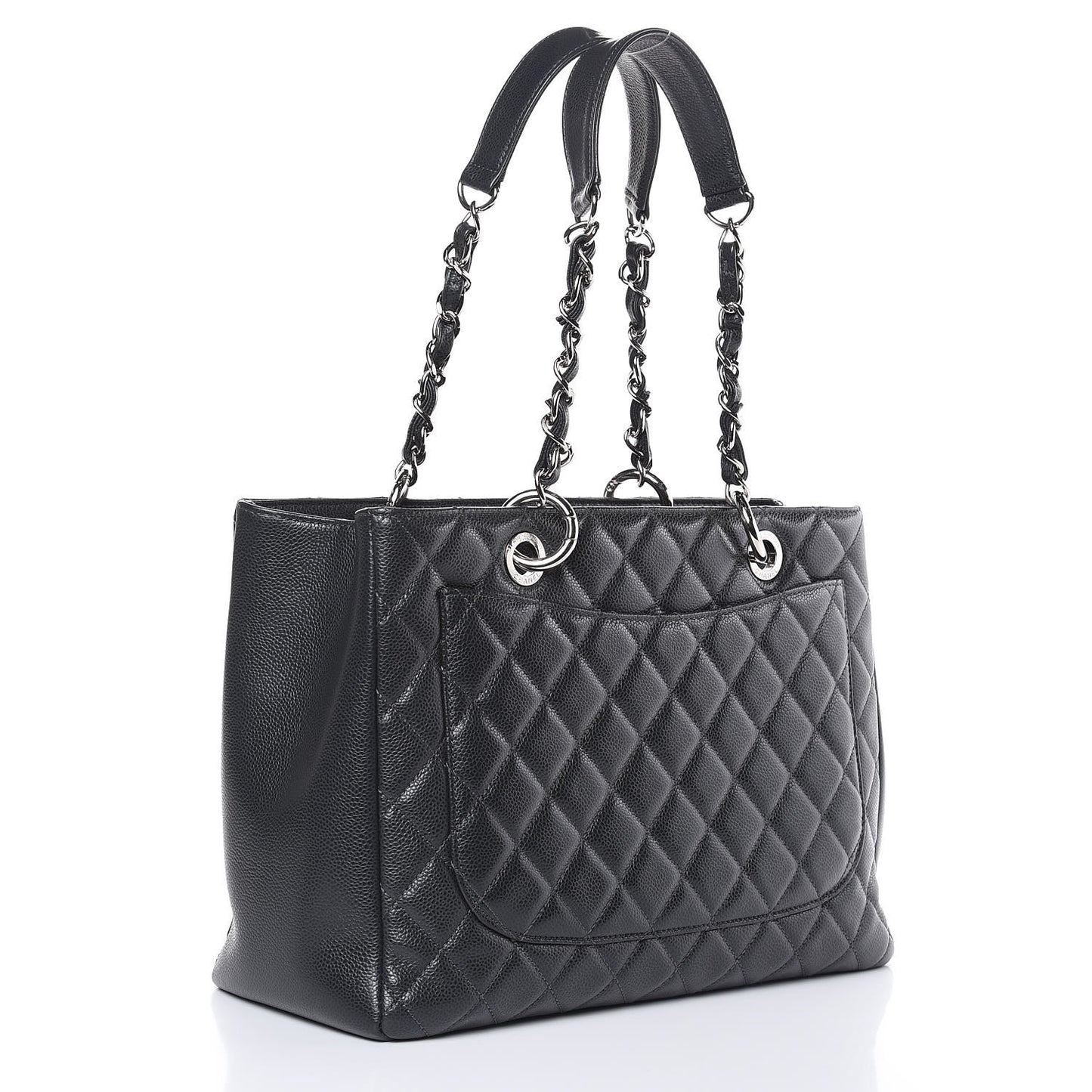 Caviar Quilted Grand Shopping Tote GST Dark Grey