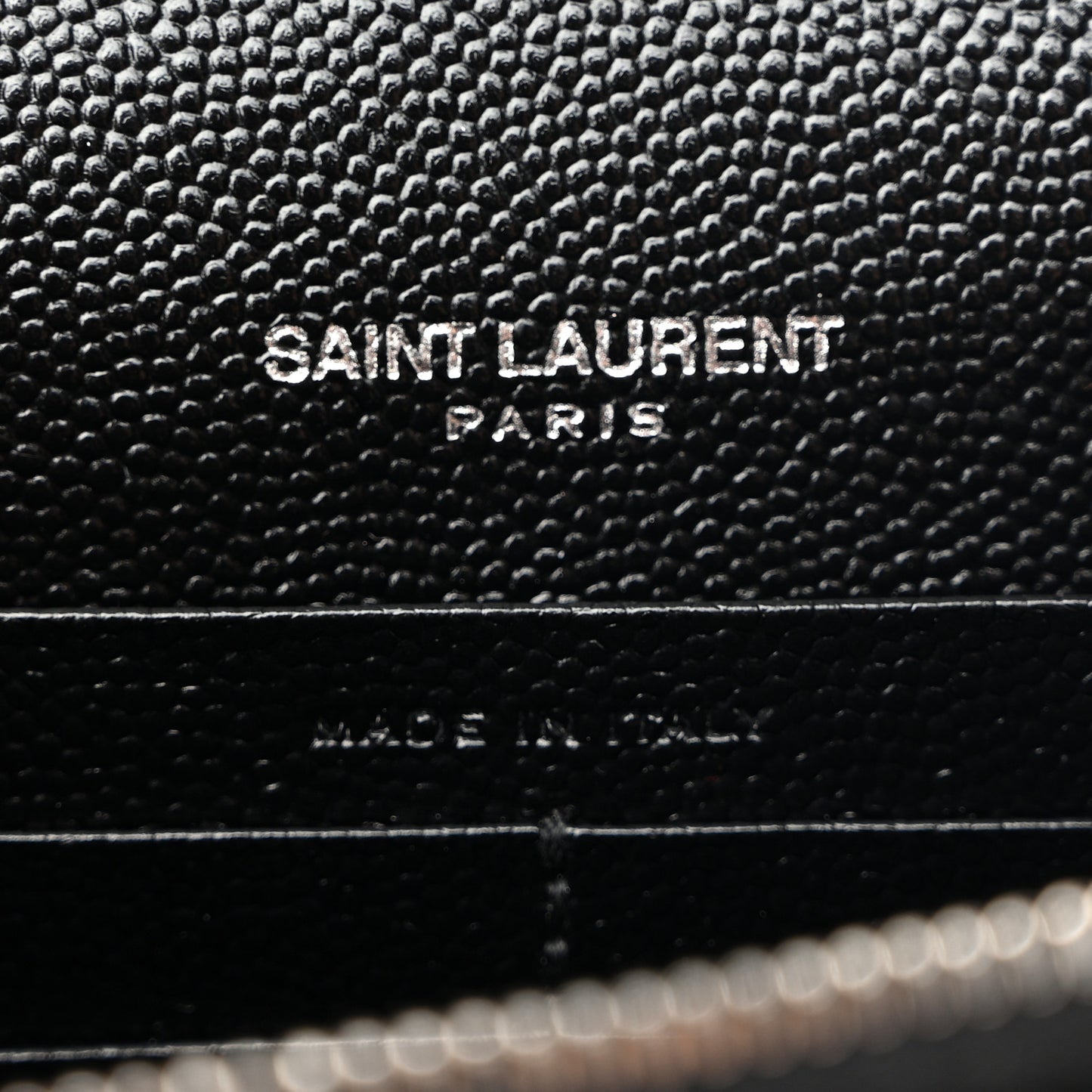 Grain De Poudre Matelasse Chevron Monogram Chain Wallet Black