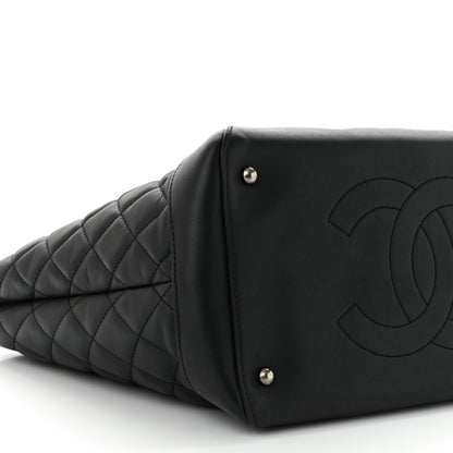Chanel Calfskin Quilted Small Easy Shopping Tote Black 9 of 10