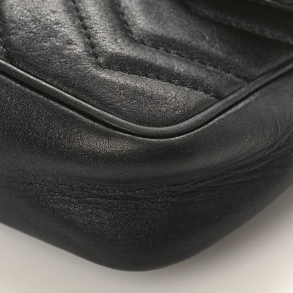 Gucci Calfskin Matelasse Super Mini GG Marmont Shoulder Bag Black 9 of 12
