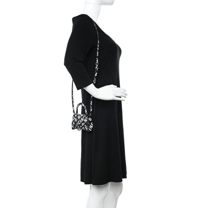 Balenciaga Smooth Calfskin Allover Logo Print Hourglass Top Handle Bag Mini Black White 2 of 11