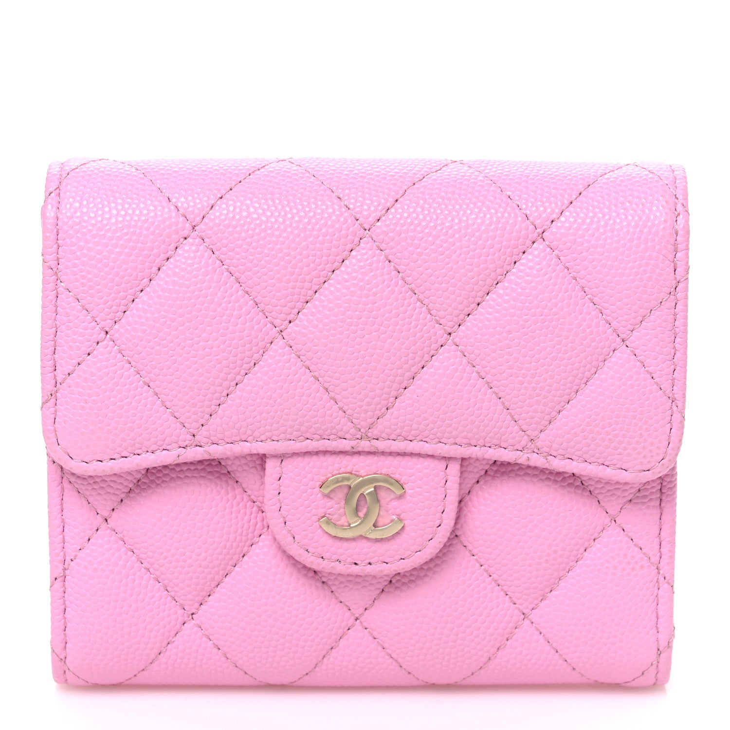 Chanel Caviar Quilted Compact Flap Wallet Light Pink Light Pink 1 of 8