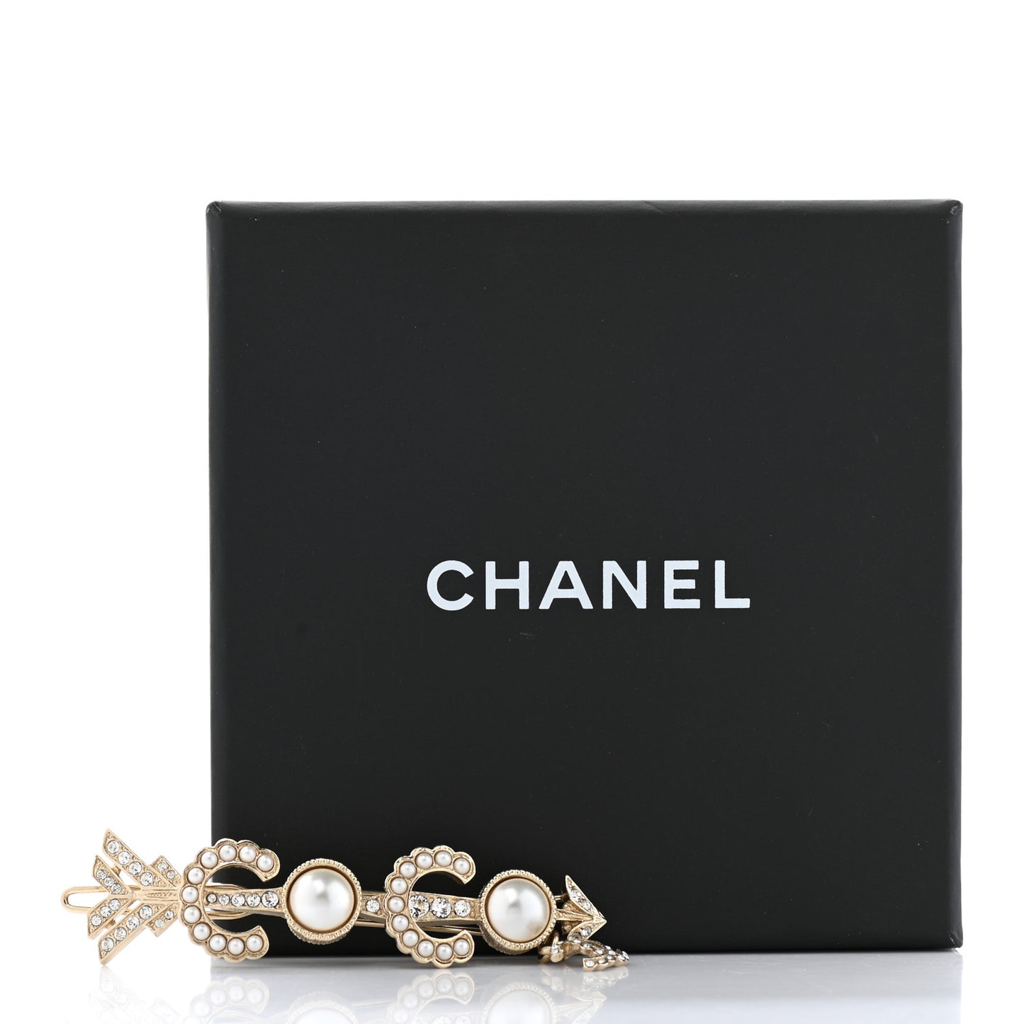Pearl Crystal Queen of France Brooch Barrette Gold