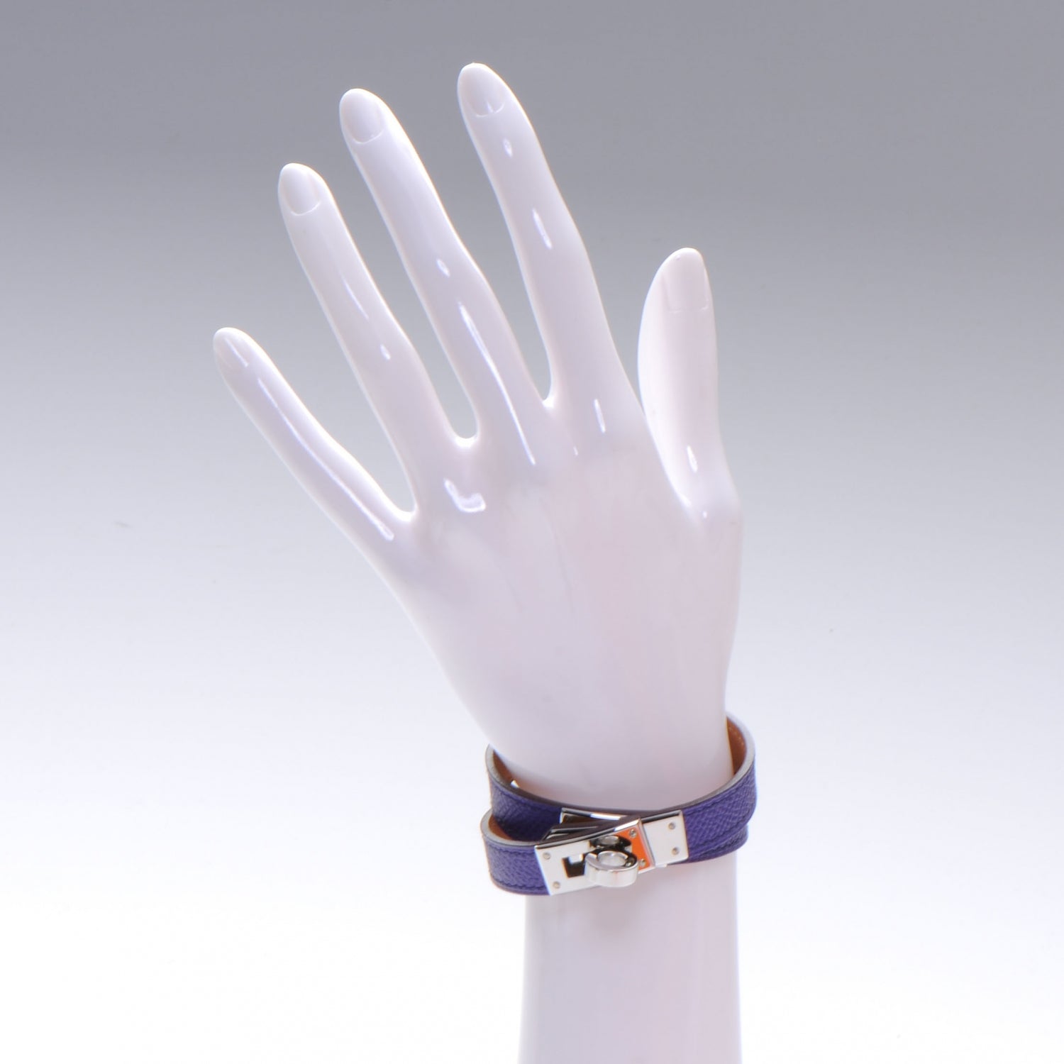 Hermes Epsom Kelly Double Tour Bracelet Crocus Purple Small 2 of 7
