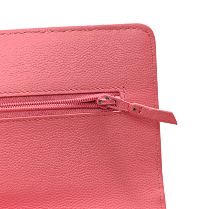 Chanel Caviar Chevron Quilted Wallet On Chain WOC Pink 12 of 14