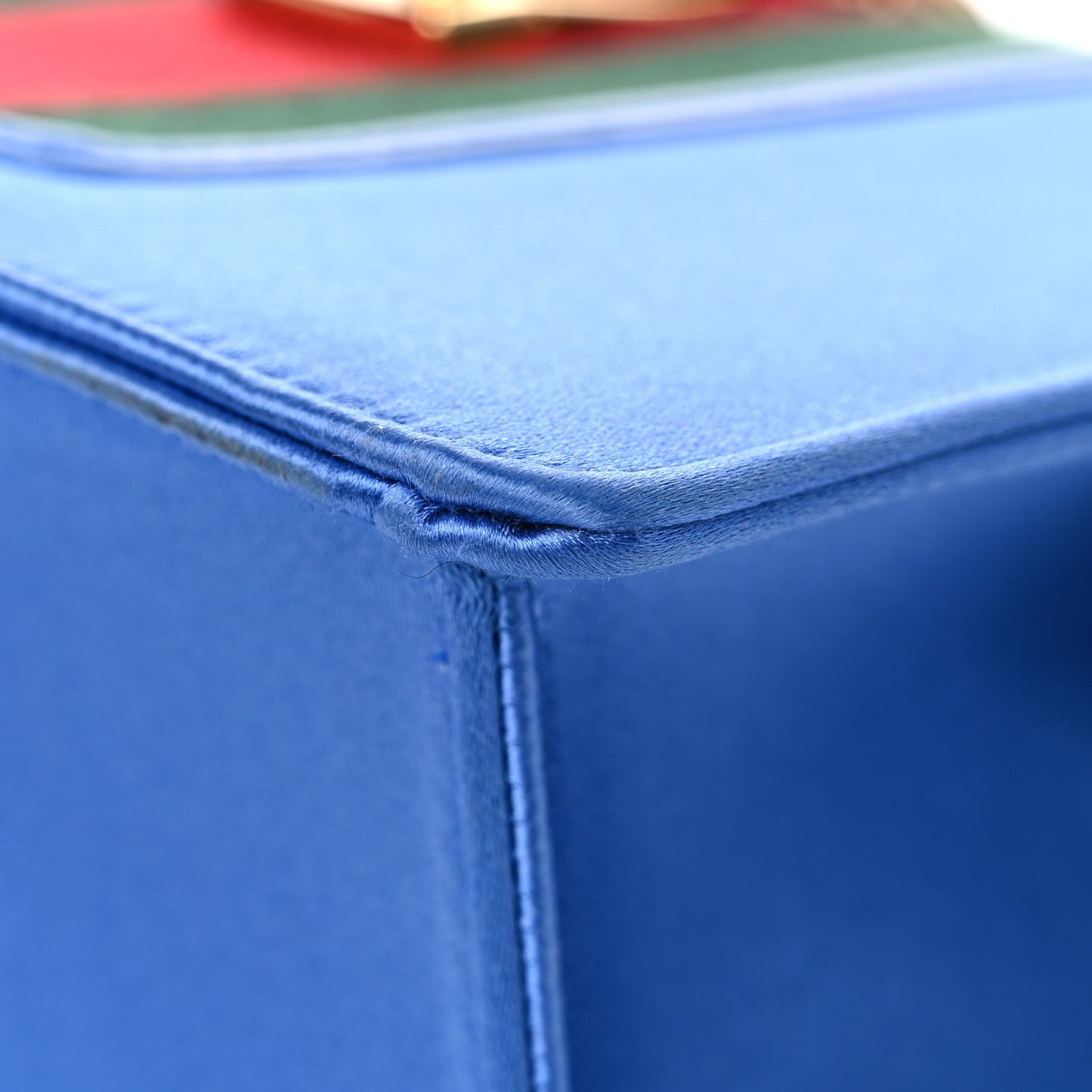 Satin Crystal Mini Sylvie Top Handle Bag Blue