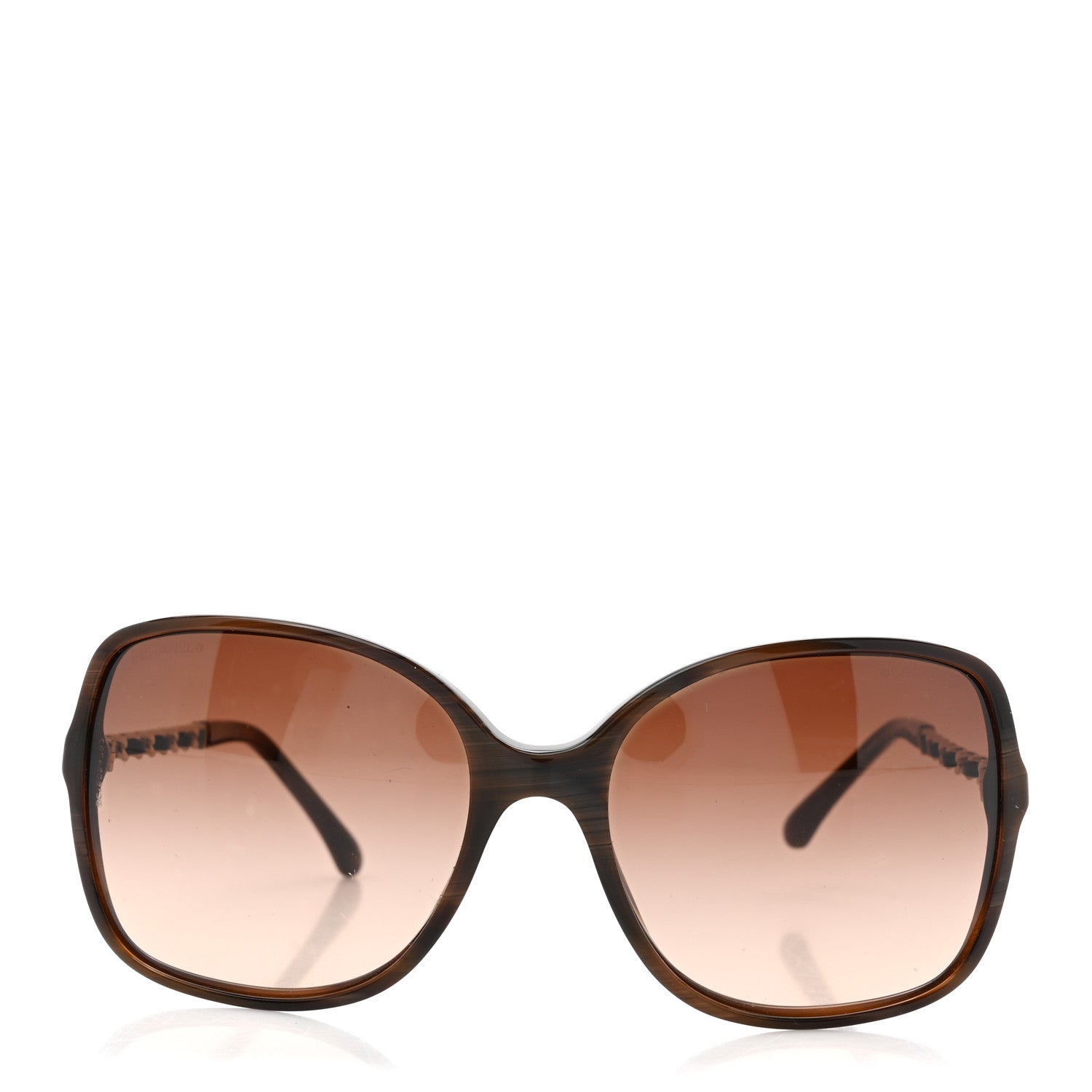 Chanel Acetate Metal Lambskin Chain Square Sunglasses 5210-Q Brown 2 of 8