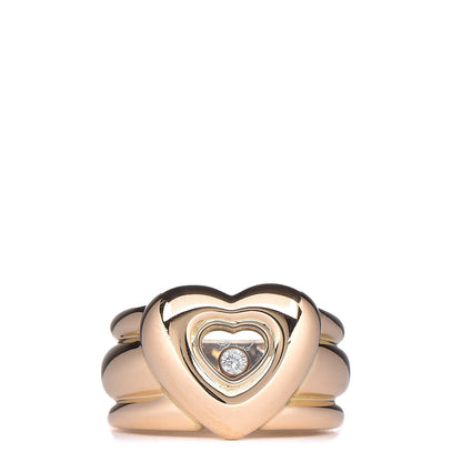 Chopard 18K Yellow Gold Diamond Heart Band Ring 51 5.75 1 of 5