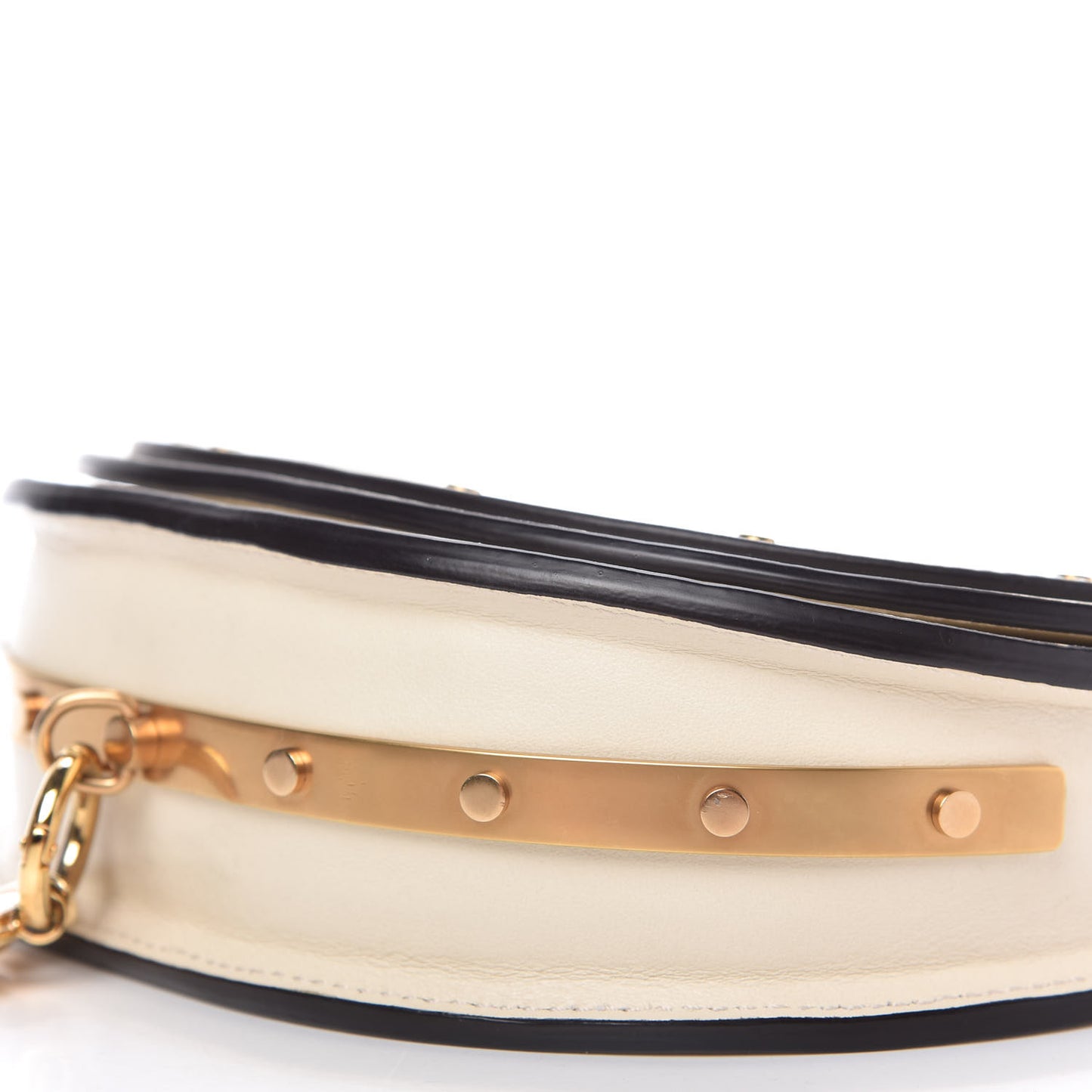 Calfskin Small Nile Bracelet Minaudiere Bag Off White