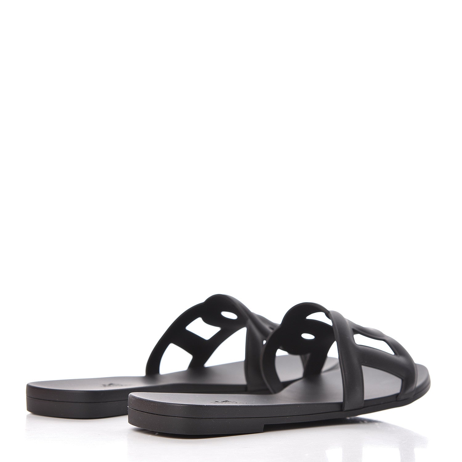 Hermes Rubber Aloha Sandals 38 Black 4 of 9