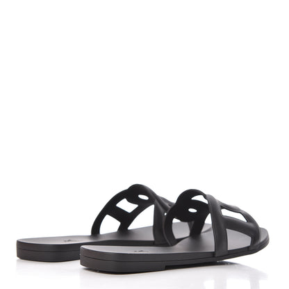 Hermes Rubber Aloha Sandals 38 Black 4 of 9