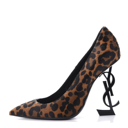 Saint Laurent Calf Hair Leopard Print Opyum 110 Pumps 35 Brown 1 of 10