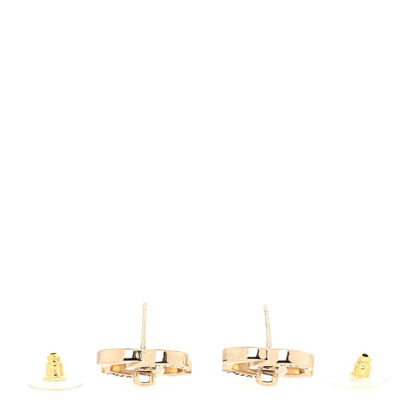 Metal Logo CC Turnlock Earrings Gold
