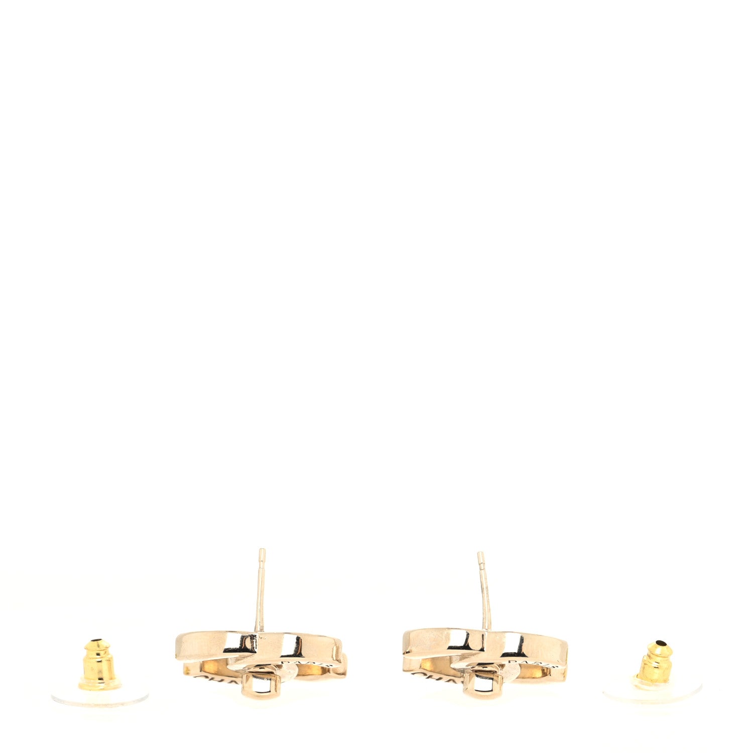 Chanel Metal Logo CC Turnlock Earrings Gold 3 of 4