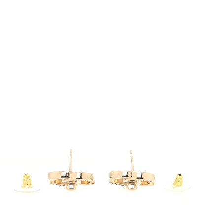 Chanel Metal Logo CC Turnlock Earrings Gold 3 of 4