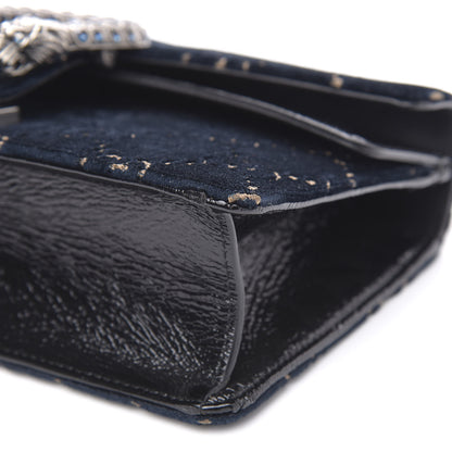 Gucci Velvet Skipper Crystal GG Monogram Small Dionysus Shoulder Bag Blue Beige Black 11 of 14
