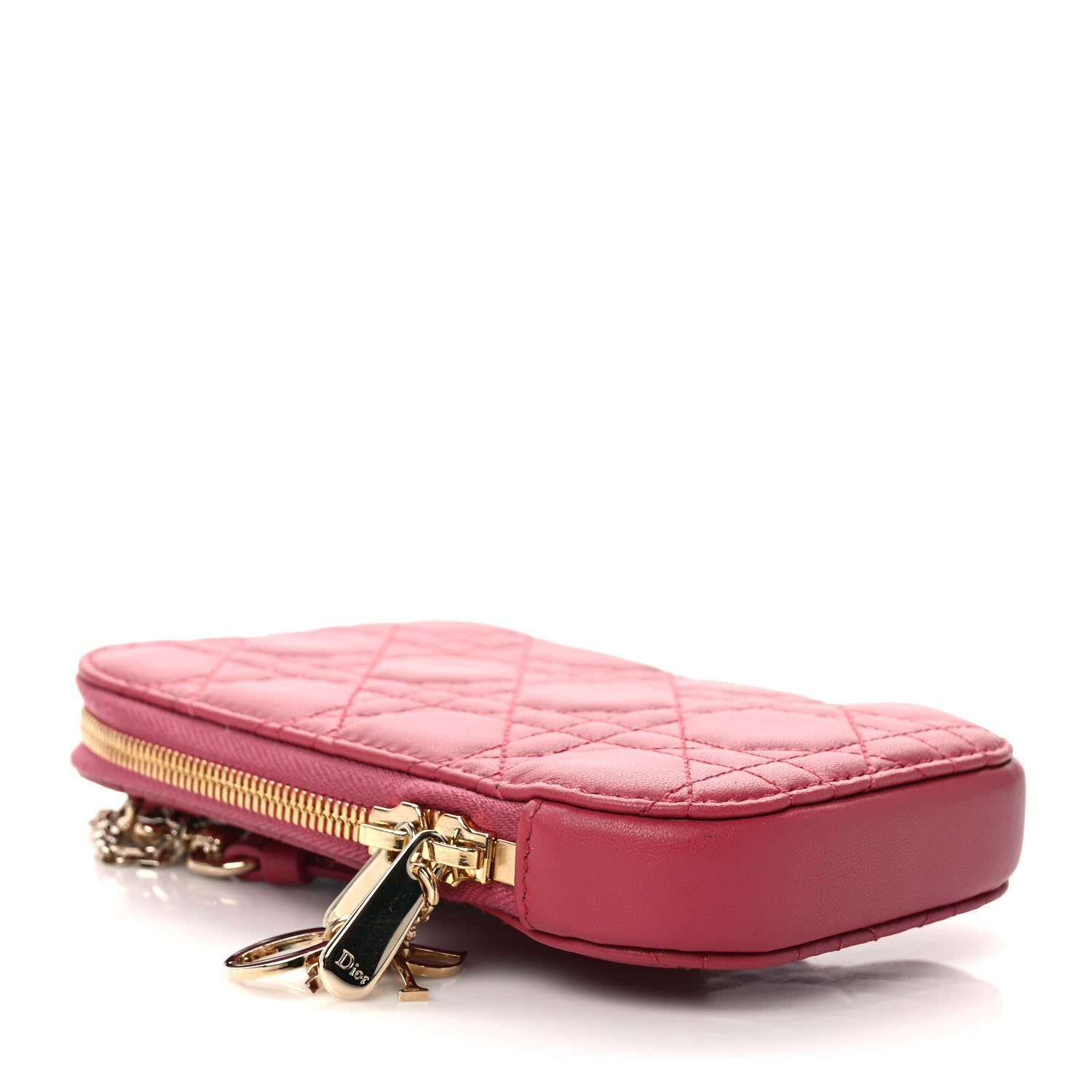 Christian Dior Lambskin Cannage Lady Dior Phone Holder Strawberry Pink 4 of 10