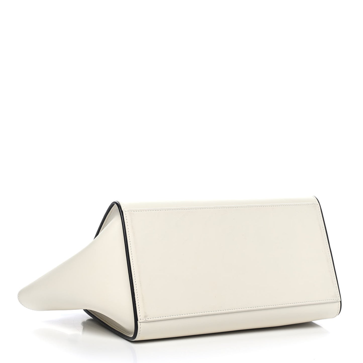Smooth Calfskin Small Trapeze White Black