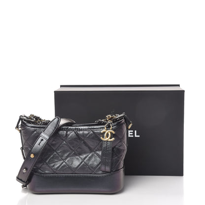 Chanel Iridescent Aged Calfskin Quilted Small Gabrielle Hobo Black 13 of 13