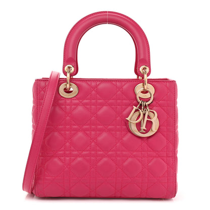Christian Dior Lambskin Cannage Medium Lady Dior Fuchsia 1 of 11