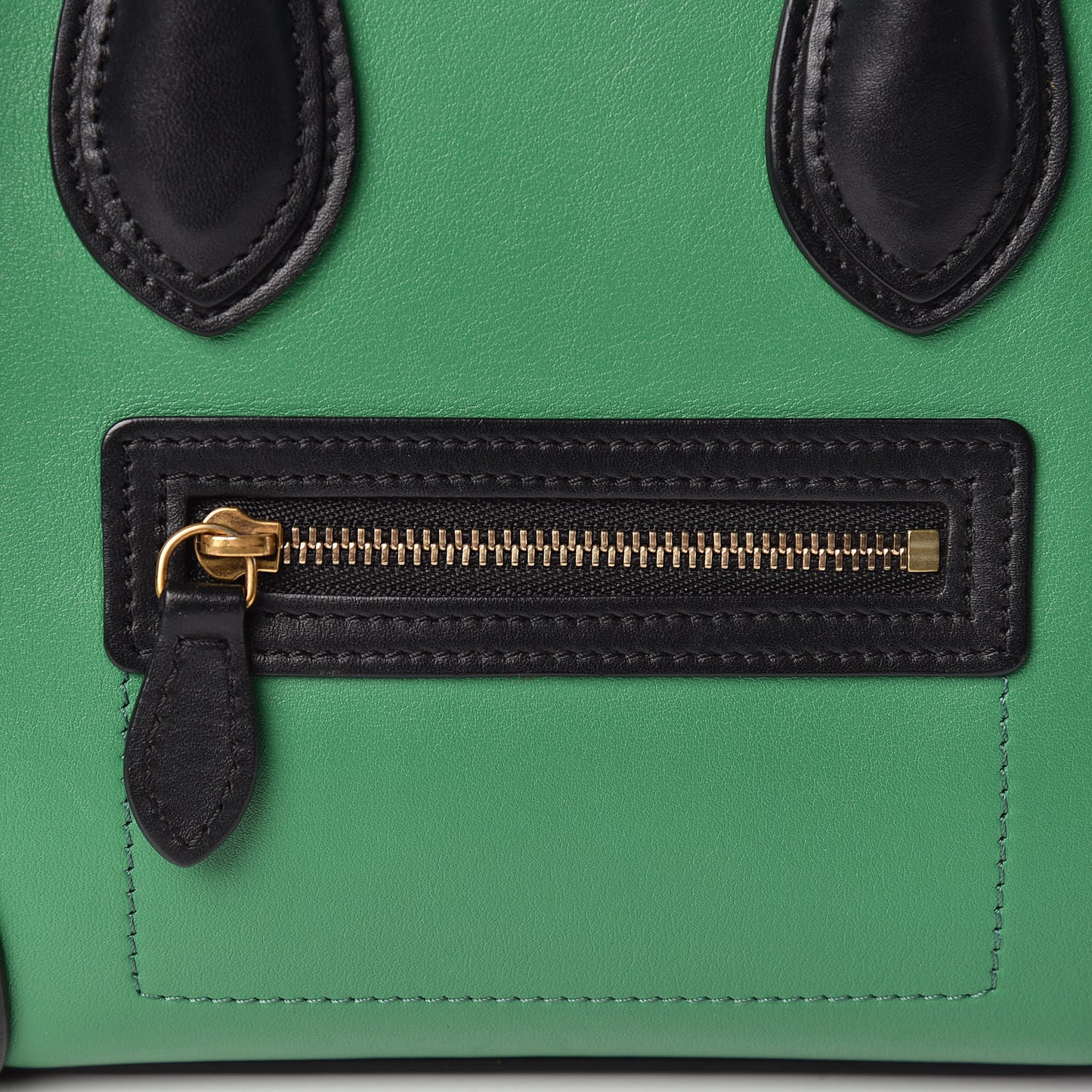 Smooth Calfskin Nano Bi-Color Luggage Grass