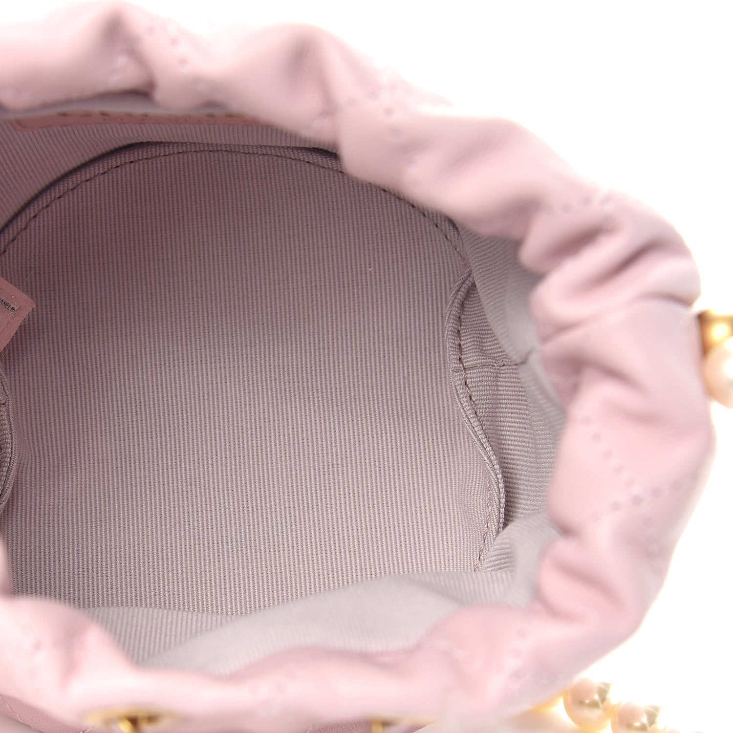 Chanel Calfskin Quilted Pearl Mini About Pearls Drawstring Bucket Light Pink 5 of 10