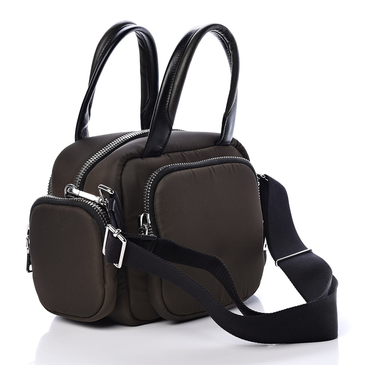 Tessuto Nylon Pocket Top Handle Cargo Bag Mimetico Black