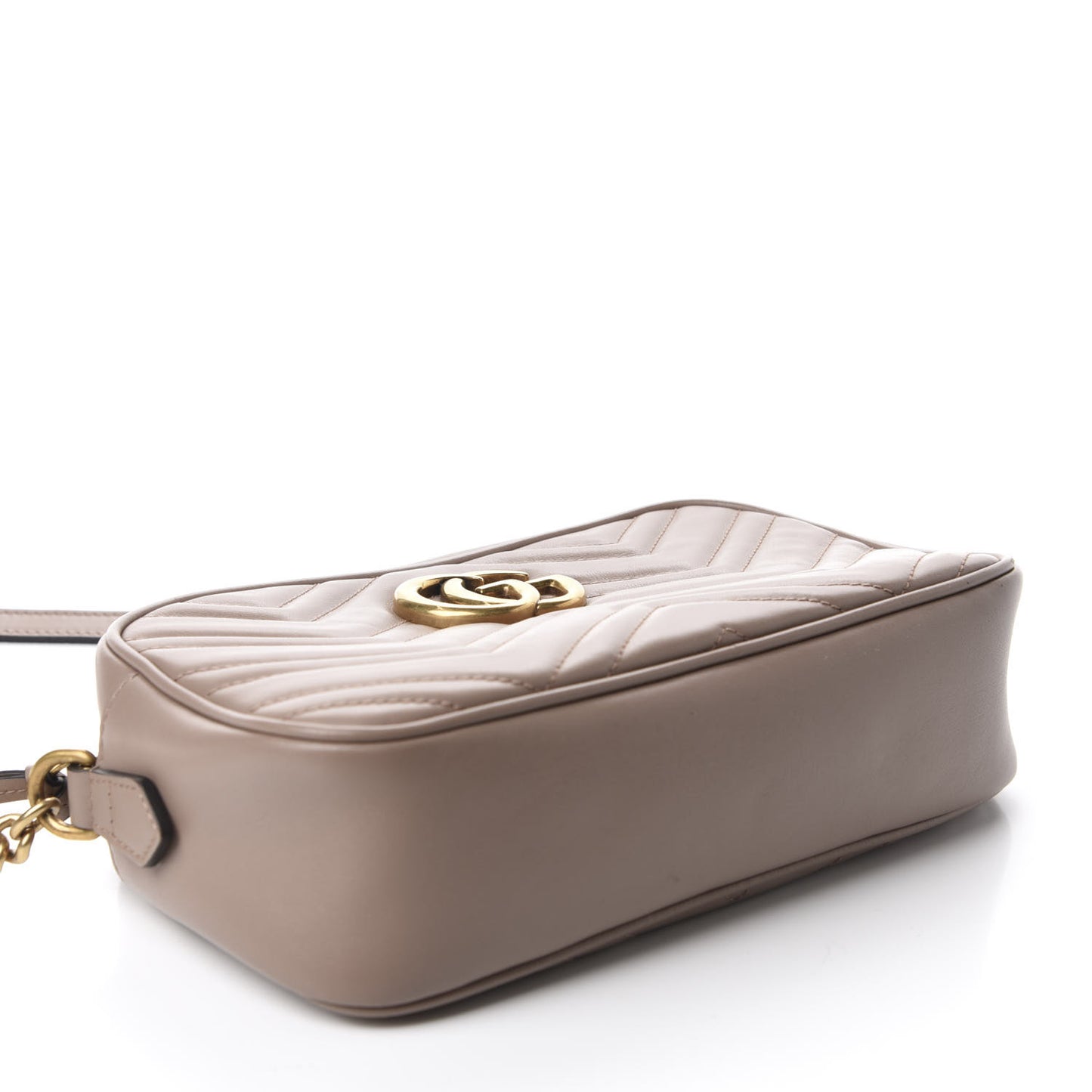 Calfskin Matelasse Small GG Marmont Chain Shoulder Bag Porcelain Rose