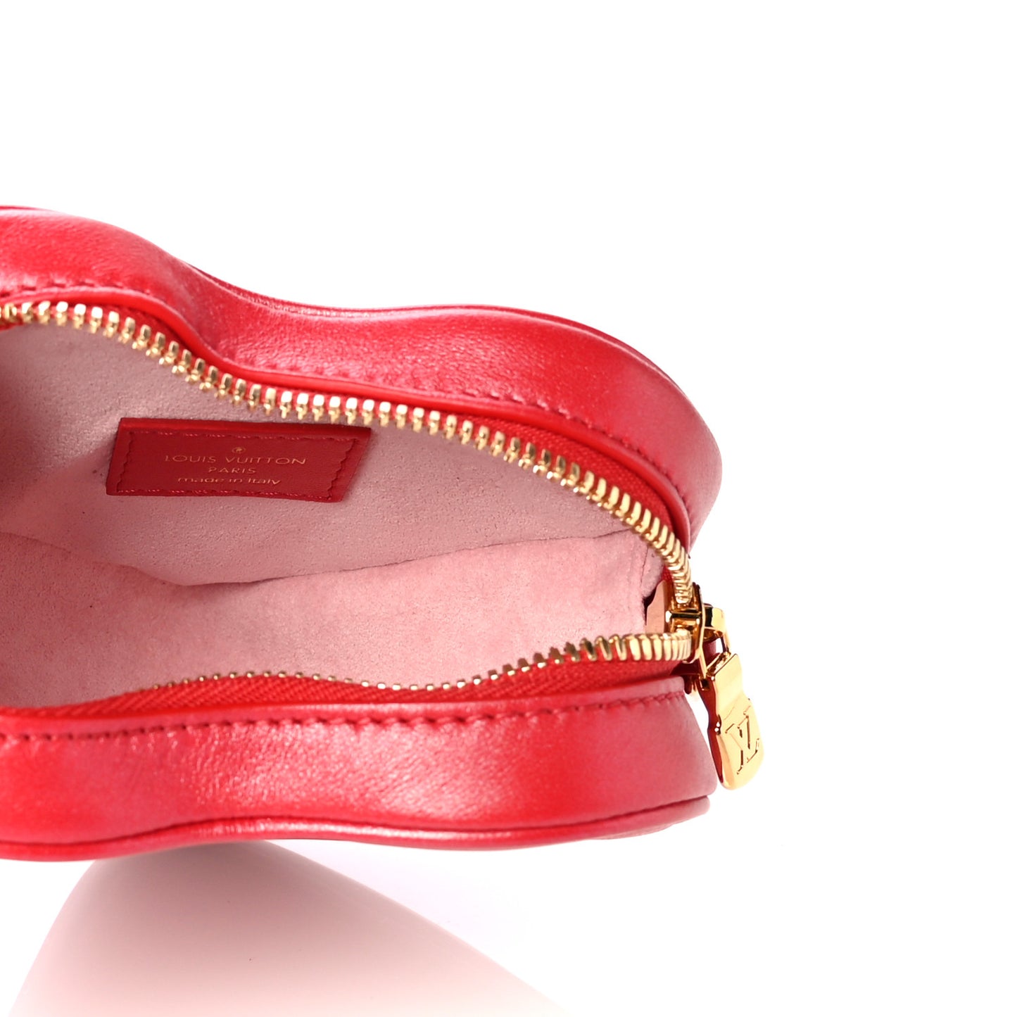 Lambskin Embossed Monogram Fall In Love Sac Coeur Heart Chain Bag Lipstick Red