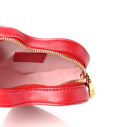 Louis Vuitton Lambskin Embossed Monogram Fall In Love Sac Coeur Heart Chain Bag Lipstick Red 4 of 4