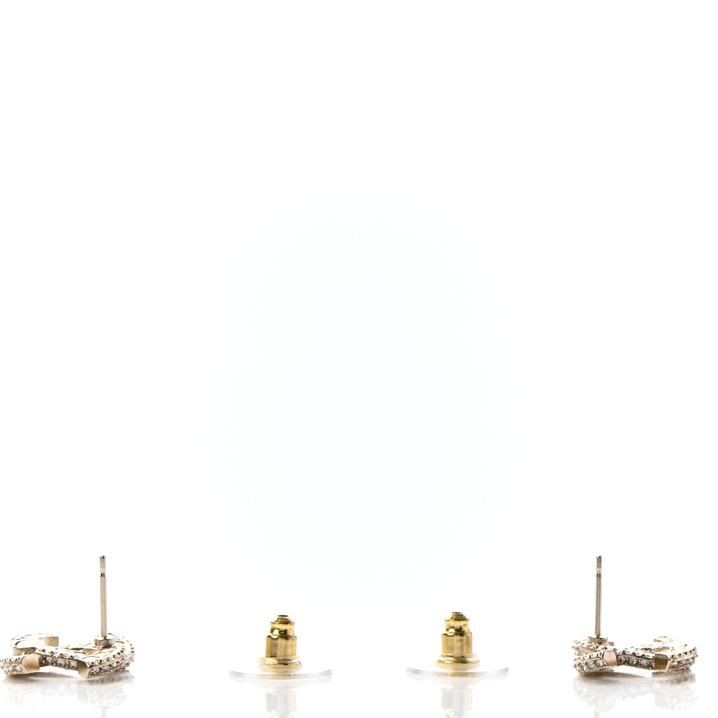Crystal Timeless CC Earrings Light Gold