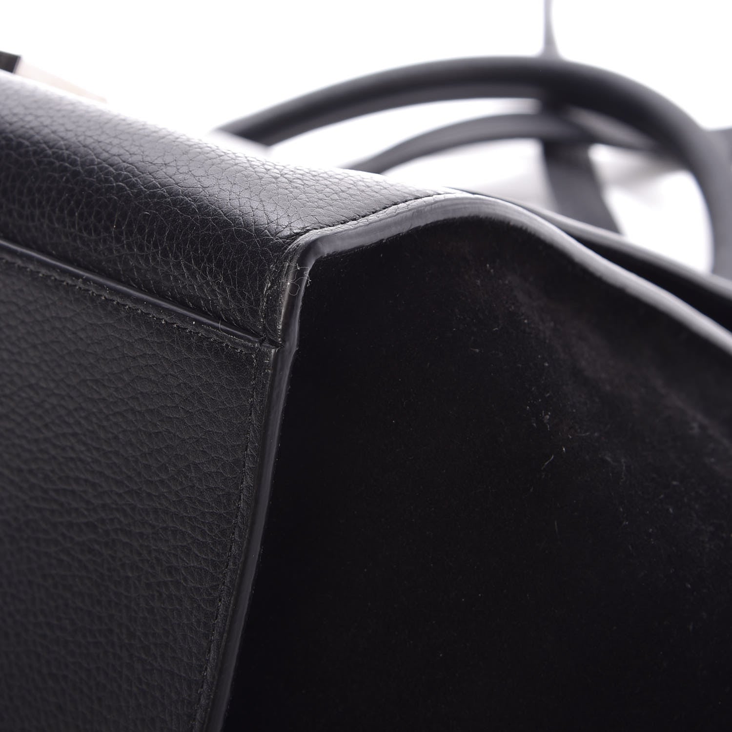 Celine Drummed Calfskin Suede Small Trapeze Black 12 of 16